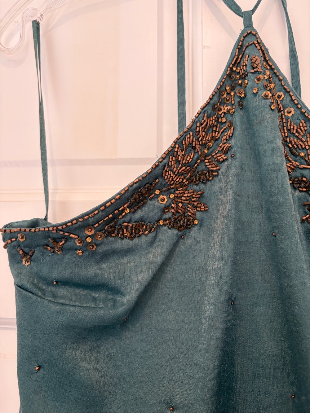 Free People Embellished Teal Halter Cami Top - Picture 6 of 12